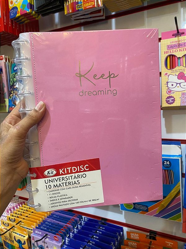 Caderno Keep Rosa 10 Mat Removível 90g Kitdisc