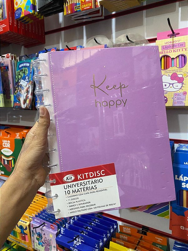 Caderno Keep Lilás 10 Mat Removível 90g Kitdisc