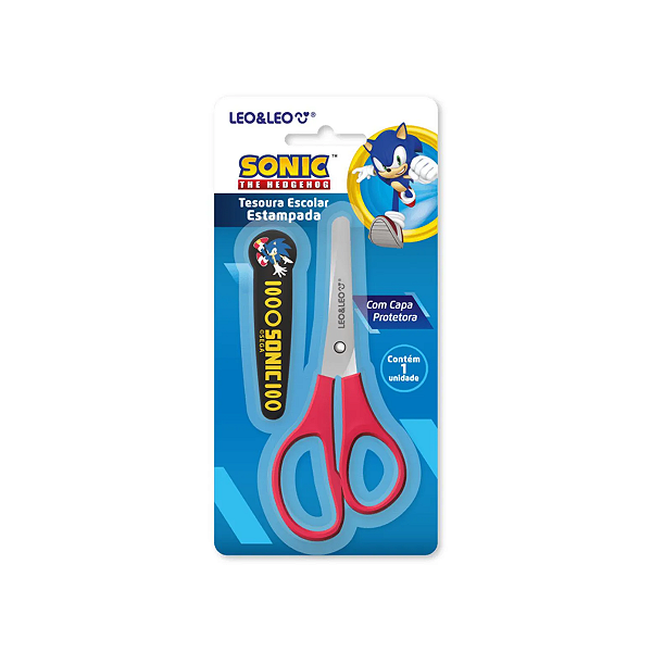 Tesoura Escolar Sonic The Hedgehog Leo&Leo