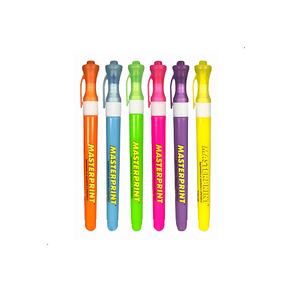 Kit 6 Marca Texto Neon Slim Masterprint
