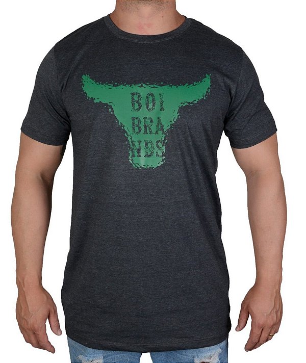 Camiseta Masculina Country Boibrand's Cabeça Boi - Chumbo Mescla