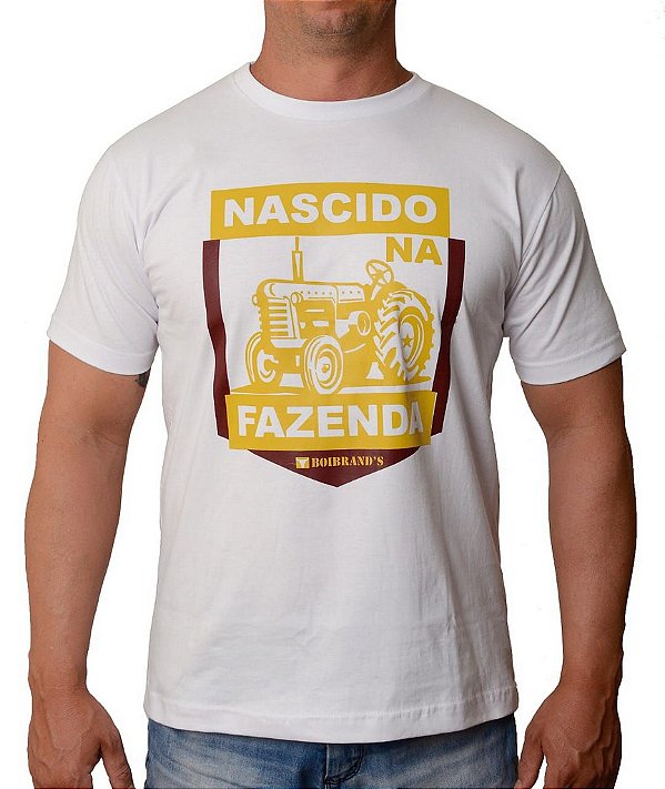Camiseta Masculina Country Boibrand's Fazenda - Branco