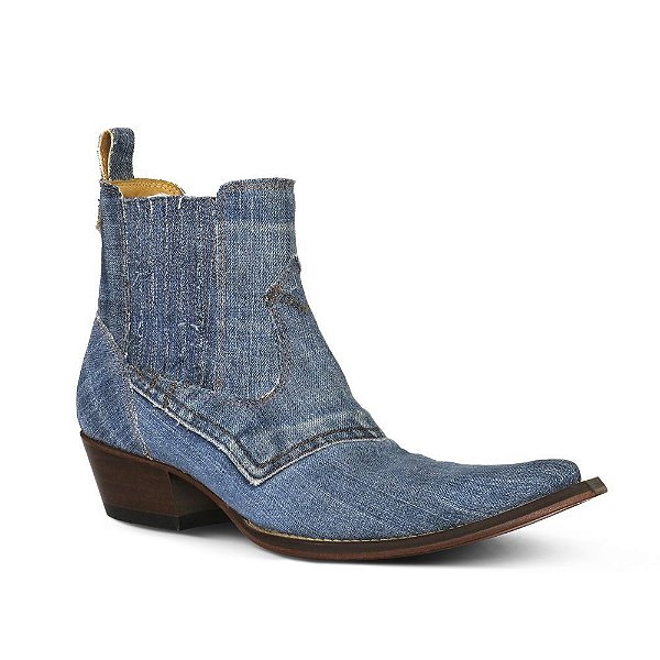 Botina Masculina Cano Curto Jeans - Silverado Botas