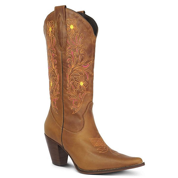 Bota Texana Feminina Couro Fossil Croassant  - Silverado Botas