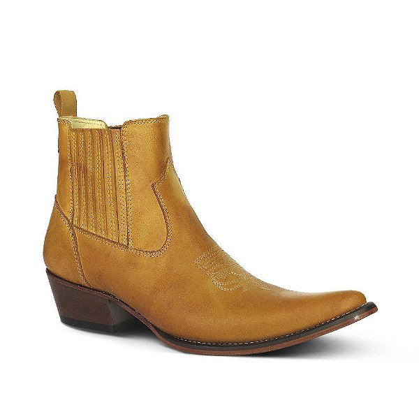 Botina Country Masculino Couro Tan - Silverado Botas
