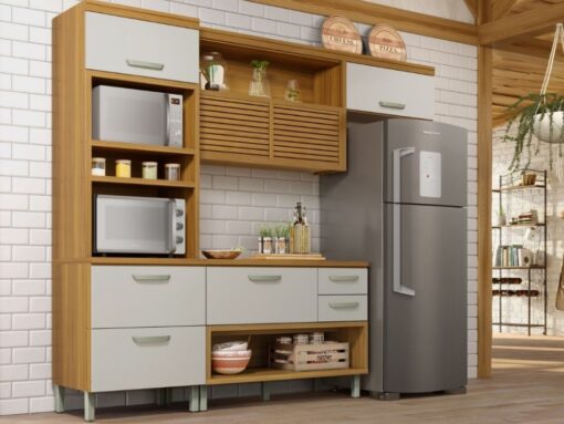 Cozinha Princesa 03 peças com Nicho 2.70m 100% MDF - Nesher