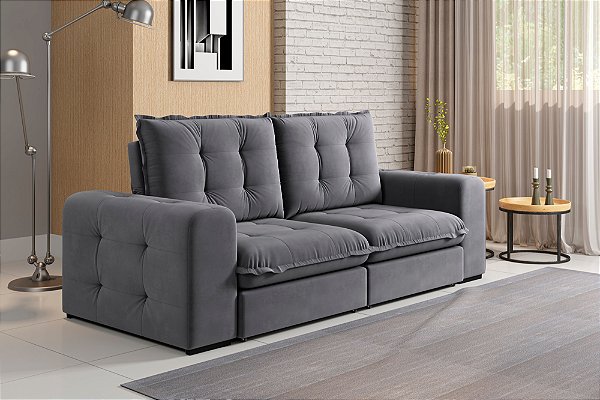 Sofá Retrátil Fofíssimo Veludo Slim 2.50 de largura
