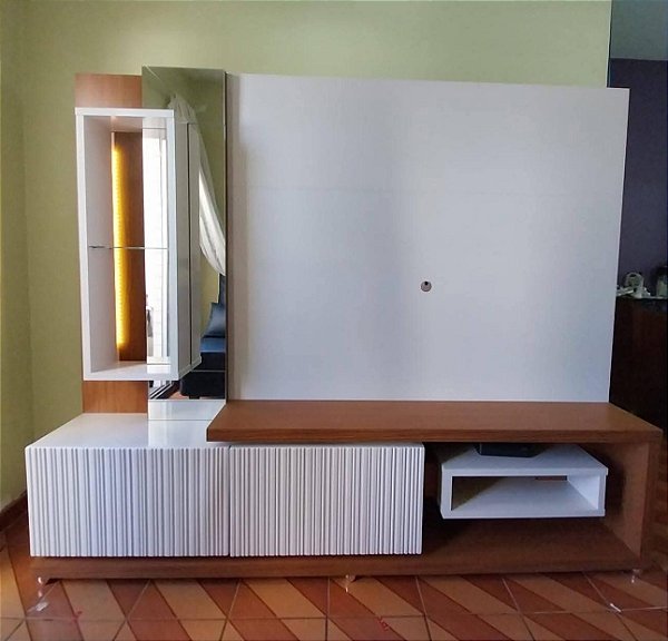 Home Theater Dalle 3D 100% MDF  2.20m Tv até 65" - DJ Móveis