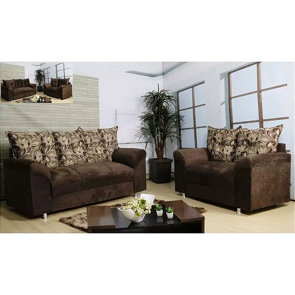 Conjunto 03 e 02 lugares Chile com almofadas soltas