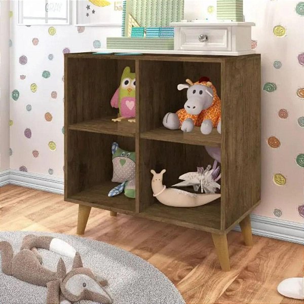 Estante Montessoriana 75 cm com 4 Nichos -100% MDF - JA Móveissr