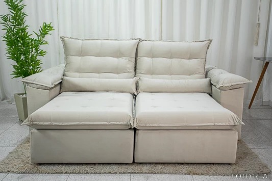Sofá Retrátil Reclinável 2.00m Emanuelly Veludo