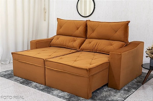 Sofá Retrátil e Reclinável 3 Lugares Moscou 2.00m Veludo