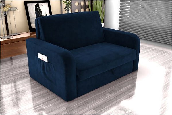 Sofá  Cama Casal com Braço Baú Daiane - Matrix