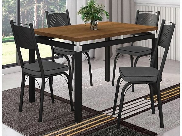 Conjunto Mesa Malva  0.91x0.68 com 04 cadeiras - Artefamol Móveis