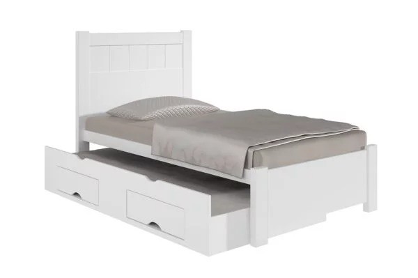Cama Solteiro Primícia Plus + Cama Auxiliar Solteiro 2 Gavetas - D Doro