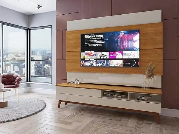 Rack + Painel Wall 2.18m Tv até 75" - Tebarrot