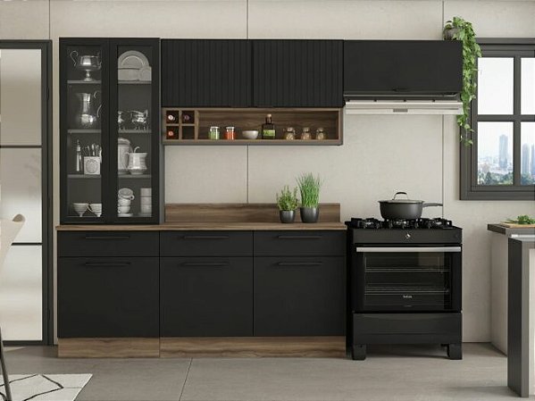 Cozinha Completa de aço Exclusive com vidro Itatiaia (trld)