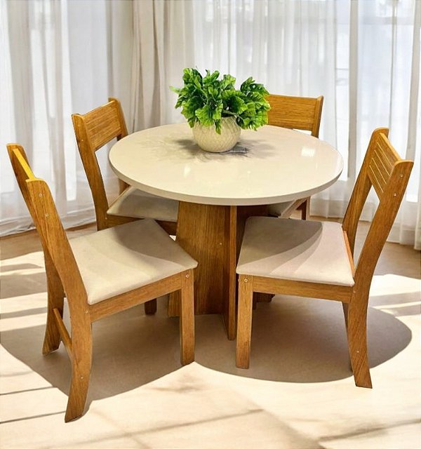 Conjunto Mesa Flipp Slin com 04 cadeiras Brisa- Viero Móveis