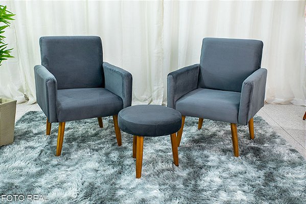 02 Poltronas Dallas + 01 Puff Dallas