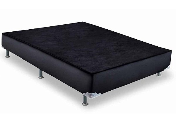 Base para Colchão Casal Comum Sommier Corino Preto  - Ortobom