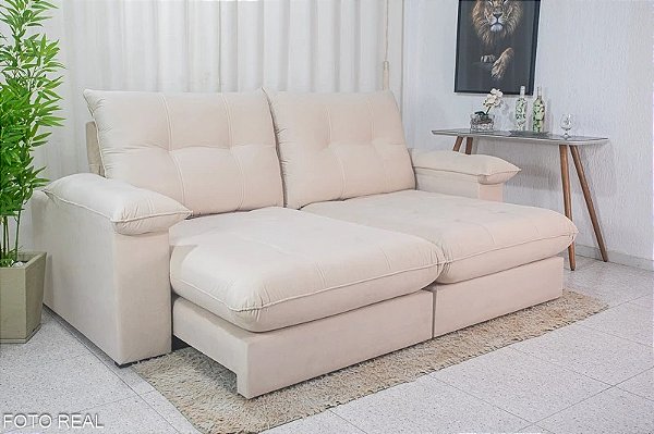 Retrátil e reclinável Stivie 2.50m D33 e molas ensacadas -Rf