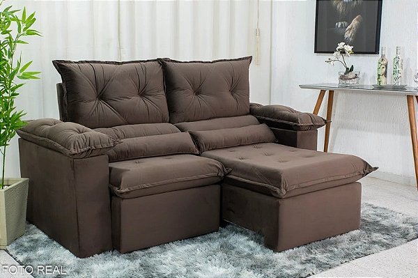 Sofá Retrátil Reclinável 1.80m Santorine Veludo