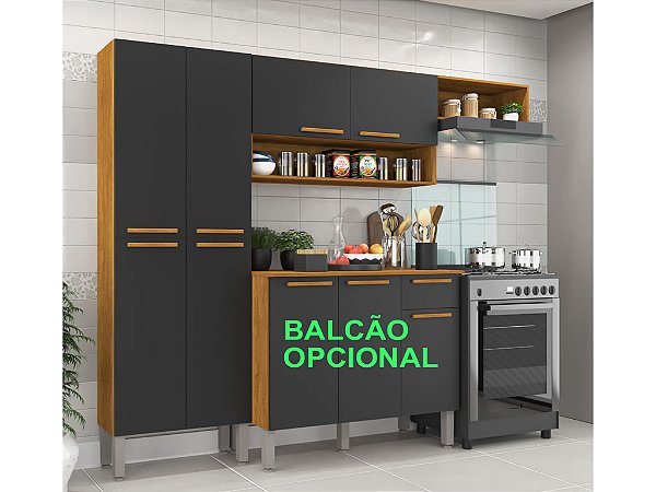 Cozinha Madri Compacta 3 Peças (Paneleiro + aéreos) - Salleto