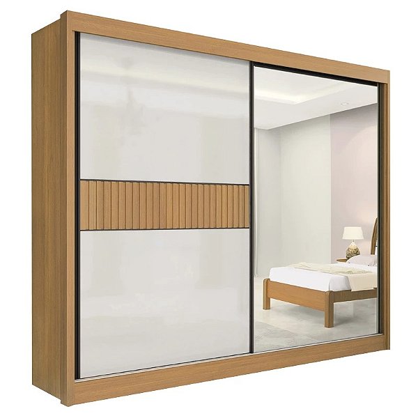 Roupeiro 2 Portas Titanium Ripado 100% MDF Larg. 2.20m - D Doro