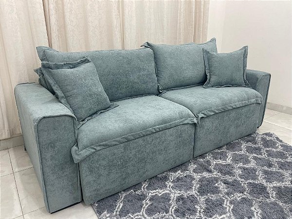 Sofá Cama/Retrátil Ravena 2.40m em tecido Boucle - Arpaan Estofados