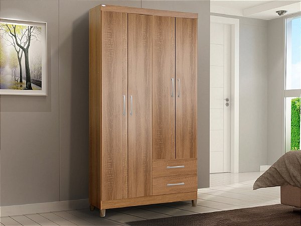 Guarda-Roupa Madri 4 portas 2 gavetas - Rud Rack