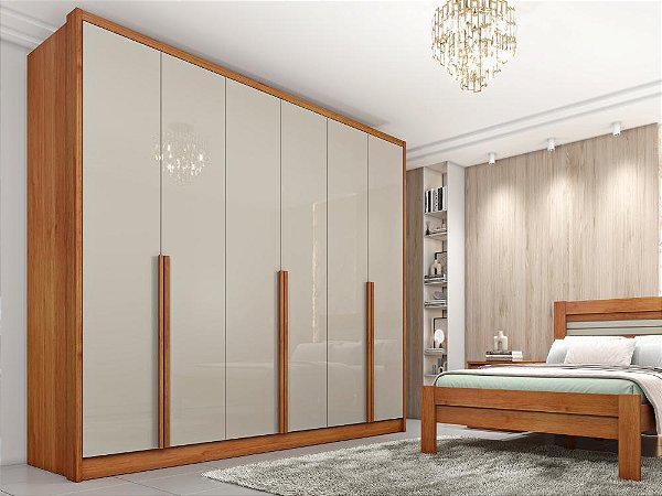 Guarda-Roupa Fortuna 100% MDF 6 Portas e 6 Gavetas-Tcil