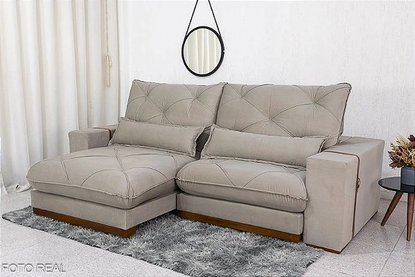 Sofá Retrátil Reclinável Luanda 2.50m - Molas Ensacadas