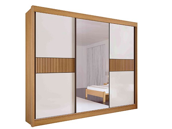 Roupeiro Los Angeles Ripado 100% MDF Larg. 2.73m - D Doro