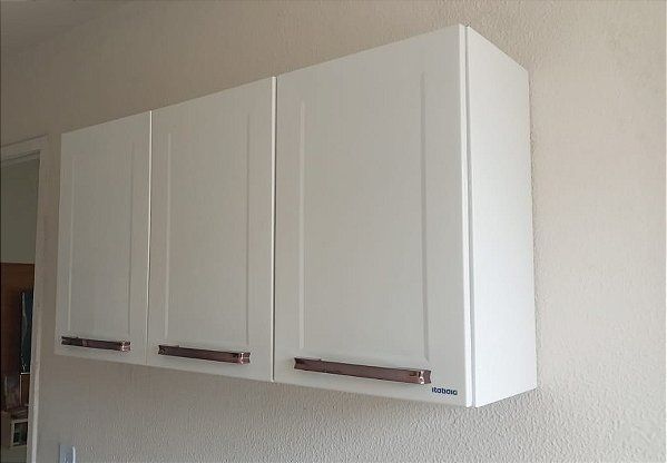 Armário de Cozinha Aéreo Triplo Florença Aço 1,05m - Itatiaia