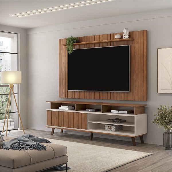 Combo Painel Lume + Rack Flow Tv até 70 - DJ Móveis