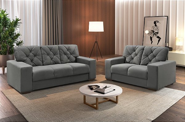 Conj Estofado Cód 175 2x3Lgs Veludo - Rondomoveis