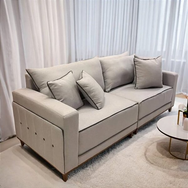 Sofá Living Montes Claros Molas Ensacadas 2.16m - Lufer Estofados