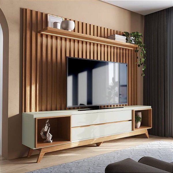 Painel + Rack  Aurora Tv até 75 - Dalla Costa