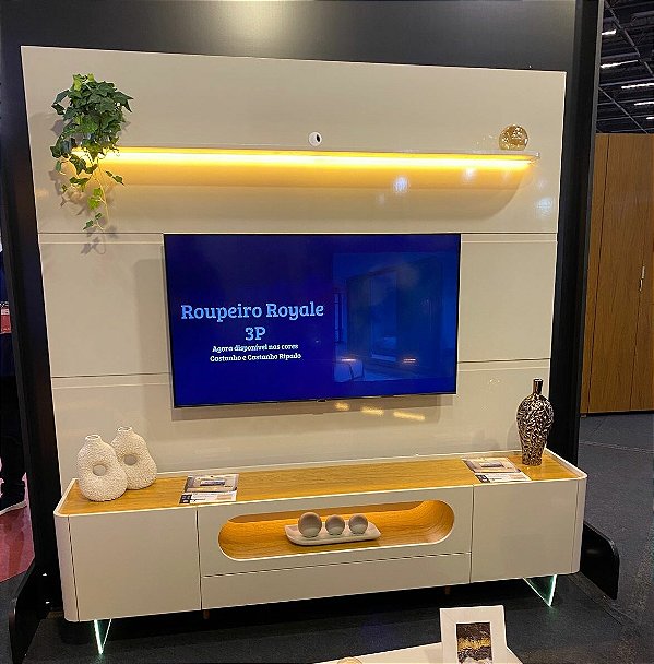 Painel Royal 2.20m + Racl Nobre 2.10m Tv até 85 - Gelius