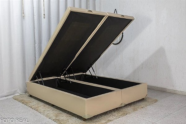 Base Box Baú Queen Bipartido Eli 158x198x42 Blindado - Nature Móveis