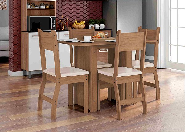Mesa Milano 108x068 com 4 Cadeiras - Poliman
