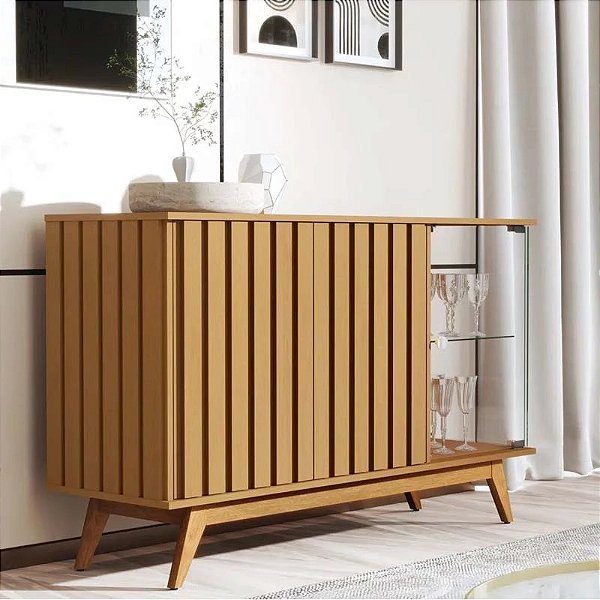 Buffet Açai Luxo Ripado com 3 Portas larg. 1.36m - JB Bechara