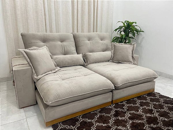 Retrátil e Reclinável Toronto 2.30m Espuma D28 e Molas Ensacadas
