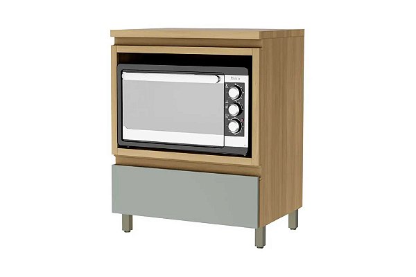 Balcão Rainha 70cm Forno/Microondas - Nesher Nature/Verde
