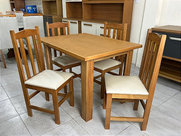 Mesa Eco Laminada 1.10m  com 04 Cadeiras Viena - Móveis Progresso