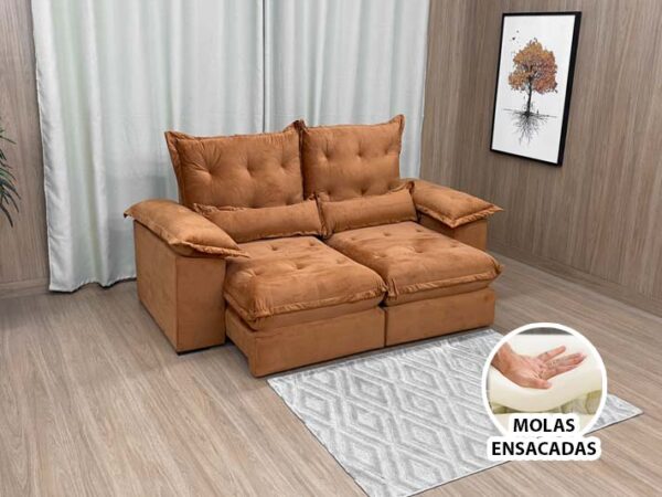 Retratil e reclinavel Aconchego 2.00m Molas Ensacadas