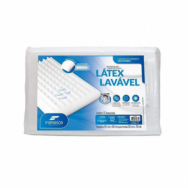 Travesseiro Latex Lavavel 40x60 Fibrasca