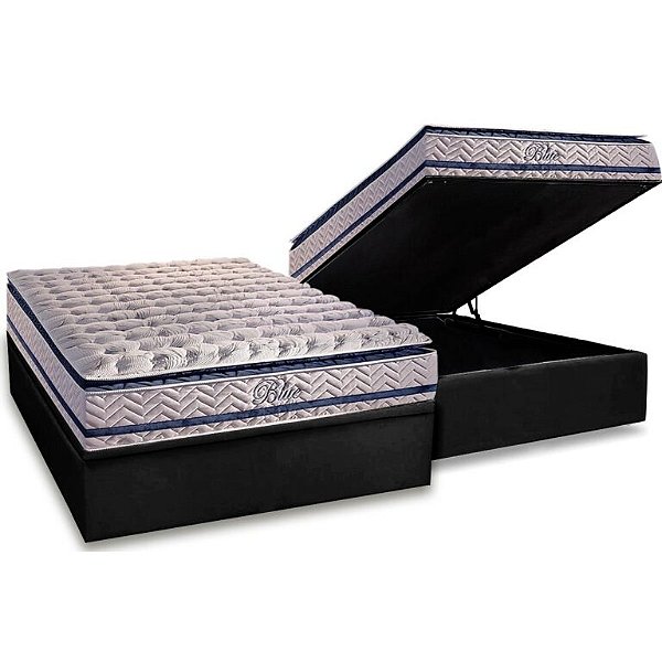 Colchão Casal D33 Molas Ensacadas Paropas + Base Baú Casal Avalon