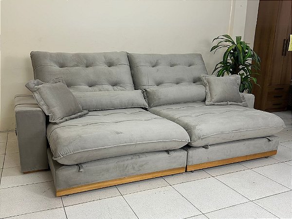 Retrátil e reclinável Toronto 2.90m, Espuma D28 e Molas Ensacadas - D Vitrine Estofados