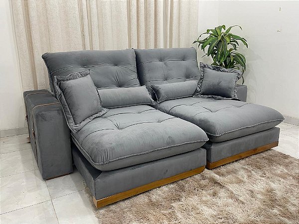 Retratil e reclinável Toronto 2.10m, Espuma D28 e Molas Ensacadas - D vitrini